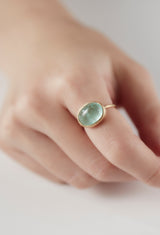[一点もの] Emerald Cabochon Gem Ring
