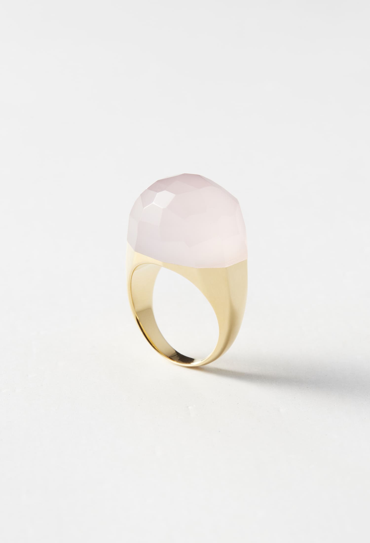 Rose Quartz Rock Ring Faceted Round – bororo