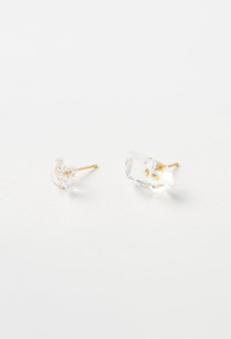 Diamond Quartz Pierced Earring / L