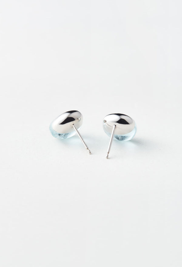 [一点もの] Aquamarine Rock Pierced Earrings Horizontal Round (Pair)