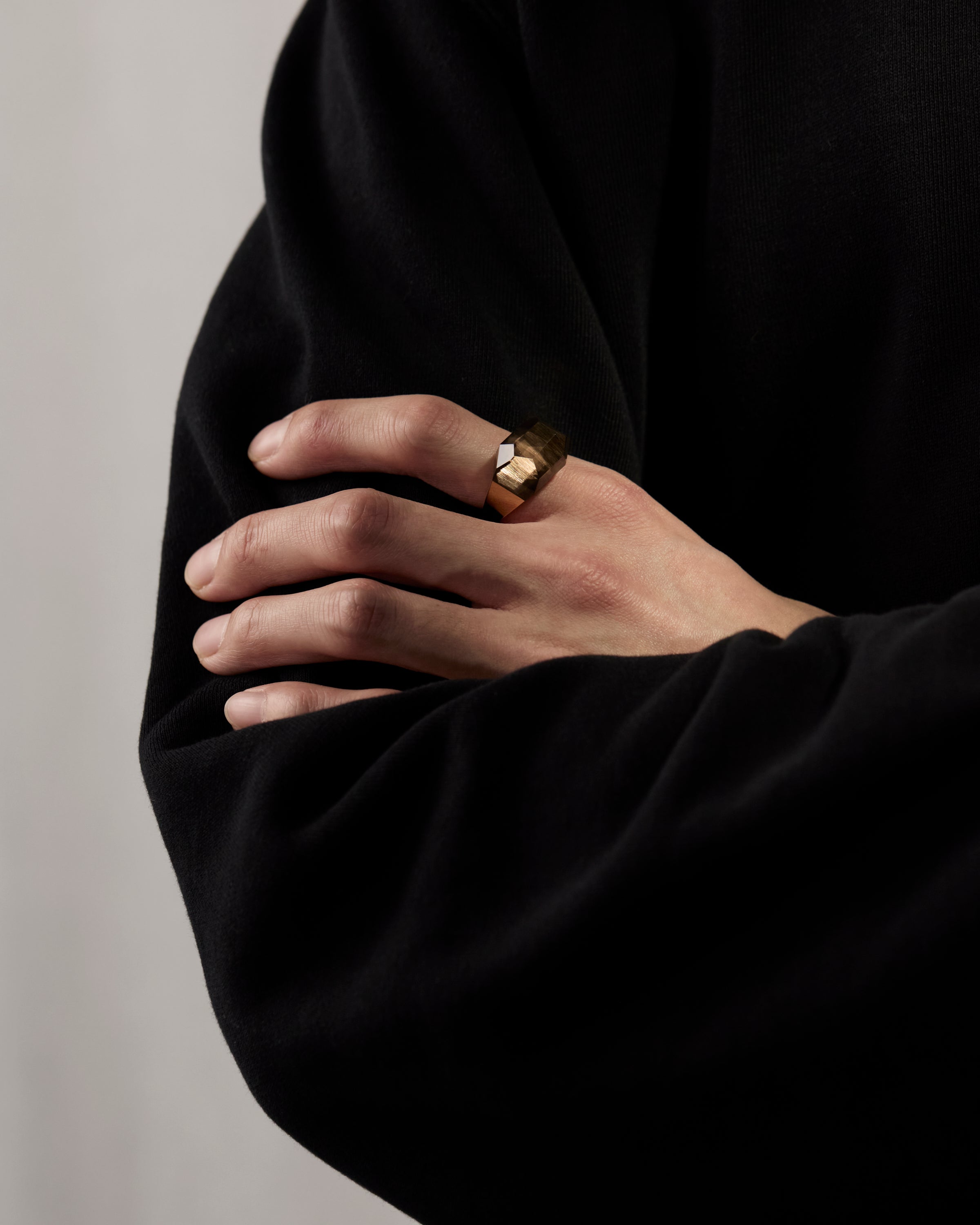 み*ん様 bororo ロックリング SV スモーキークオーツ L K18YGメ Smoky Quartz Rock Ring / Crystal / Yellow – bororo