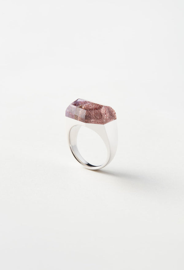 [一点もの] Goethite in Amethyst Rock Ring / Crystal