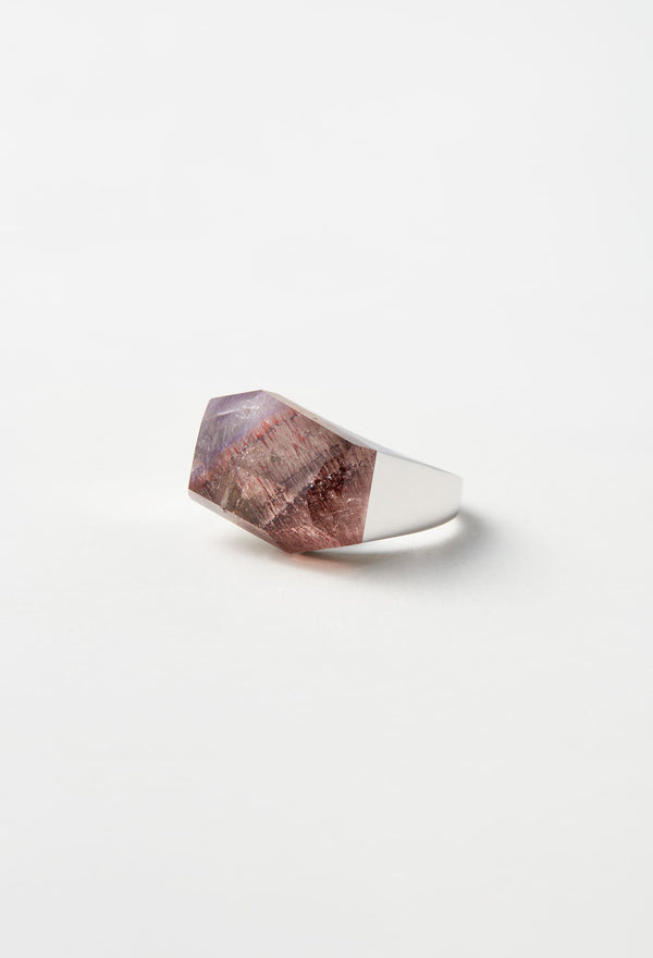 [一点もの] Goethite in Amethyst Rock Ring / Crystal