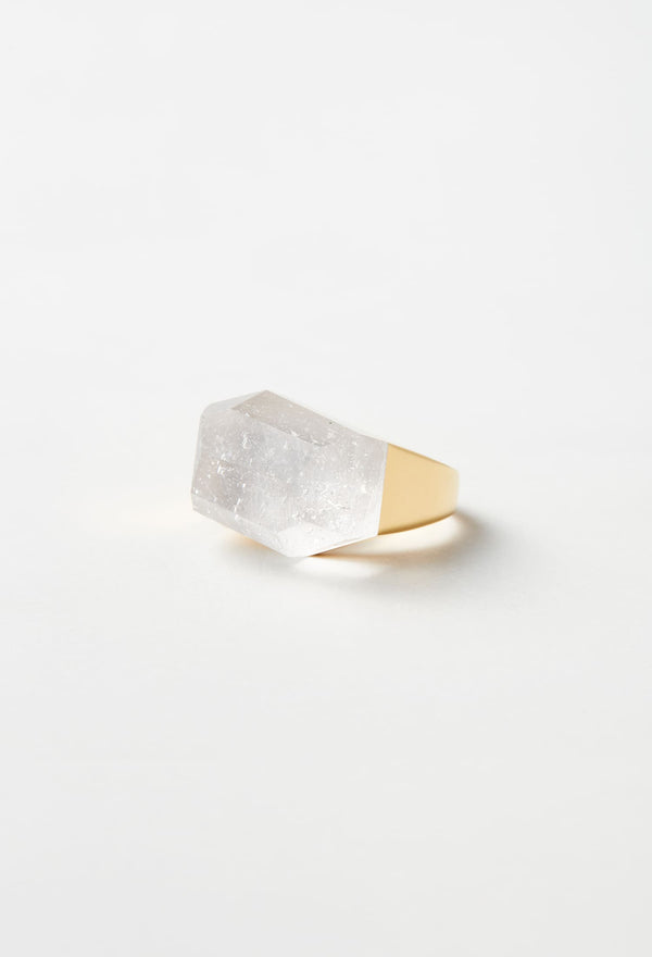 [一点もの] Mica in Quartz Rock Ring / Crystal
