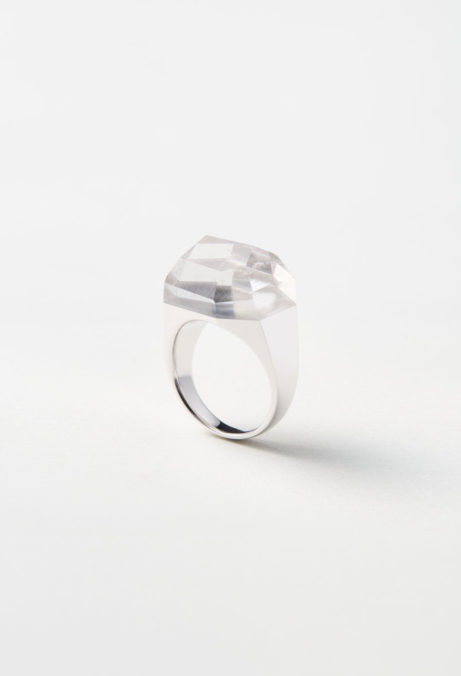 Himalaya Quartz Rock Ring / Crystal / Silver – bororo
