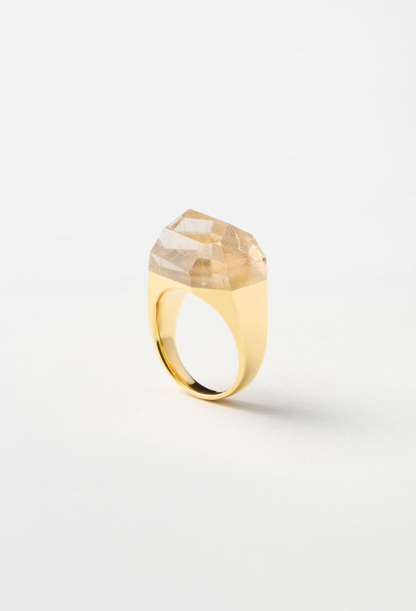 [一点もの] Rutile Quartz Rock Ring Crystal