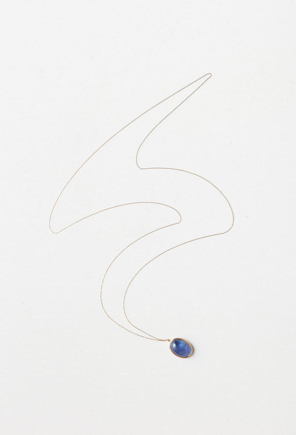 [一点もの] Tanzanite Cabochon Necklace / 80cm