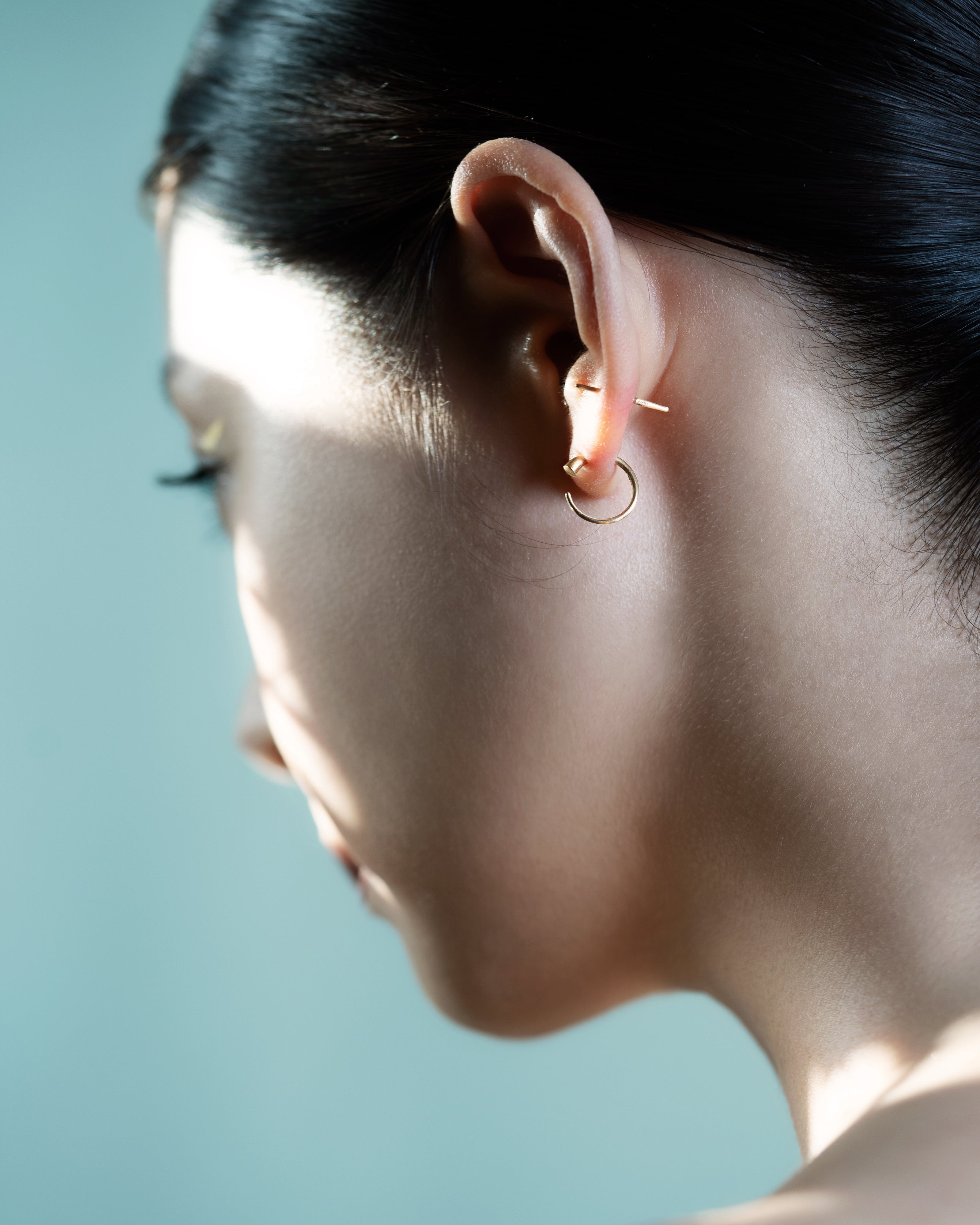 K18 ウェッジフープ ピアス S – bororo