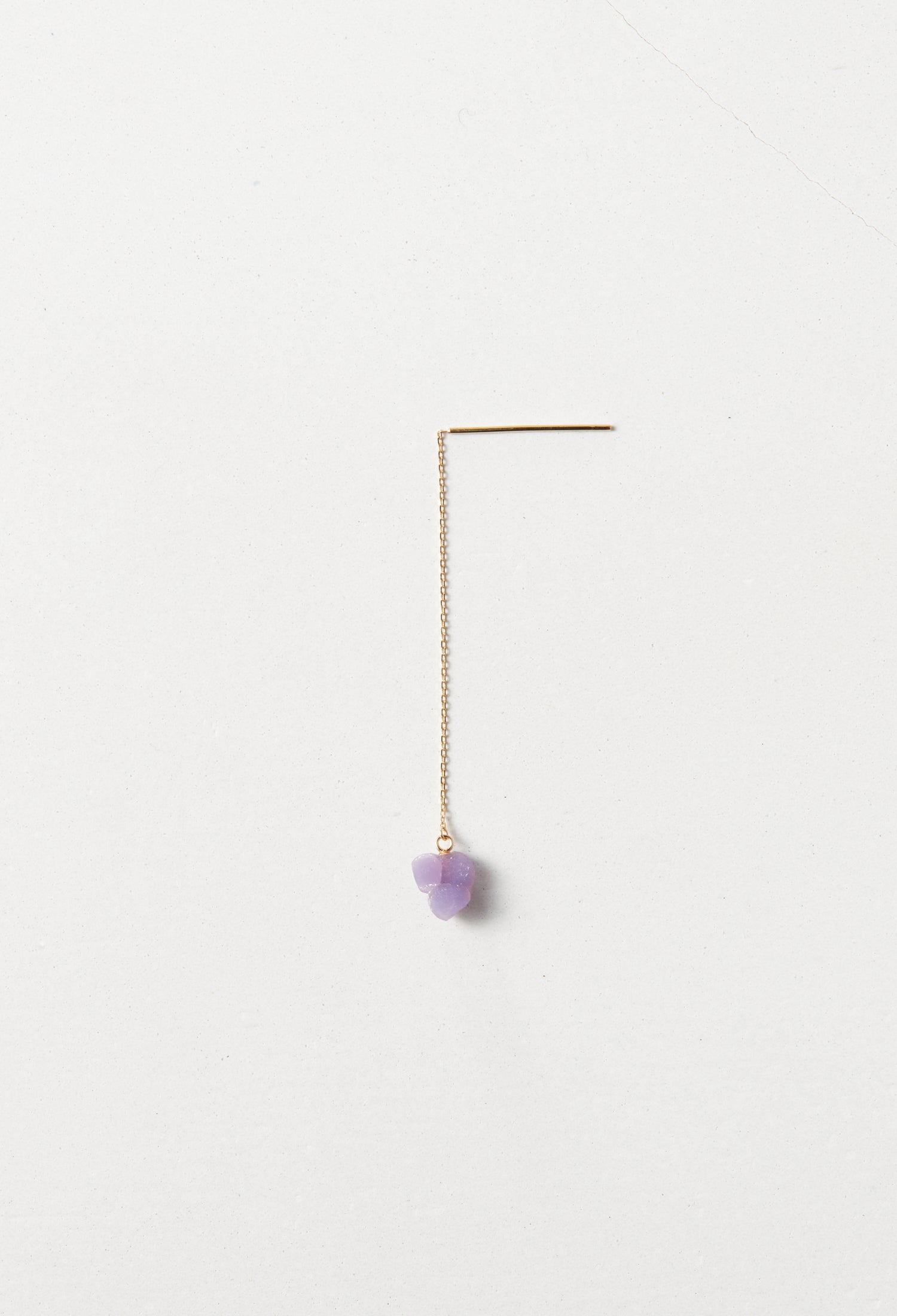 Grape Chalcedony Chain Pierced Earring – bororo