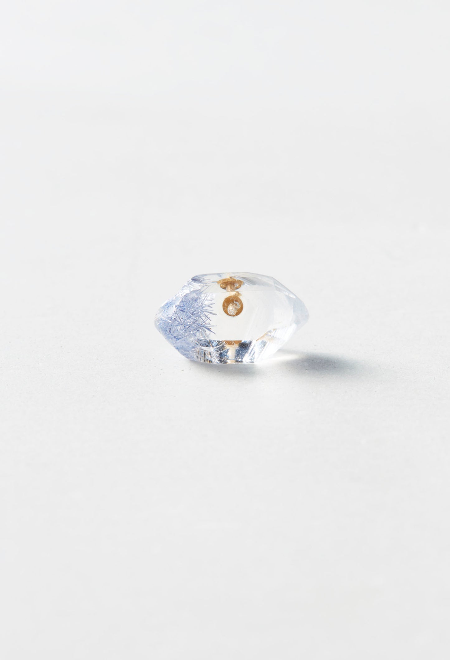 Dumortierite in Quartz Pierced Earring