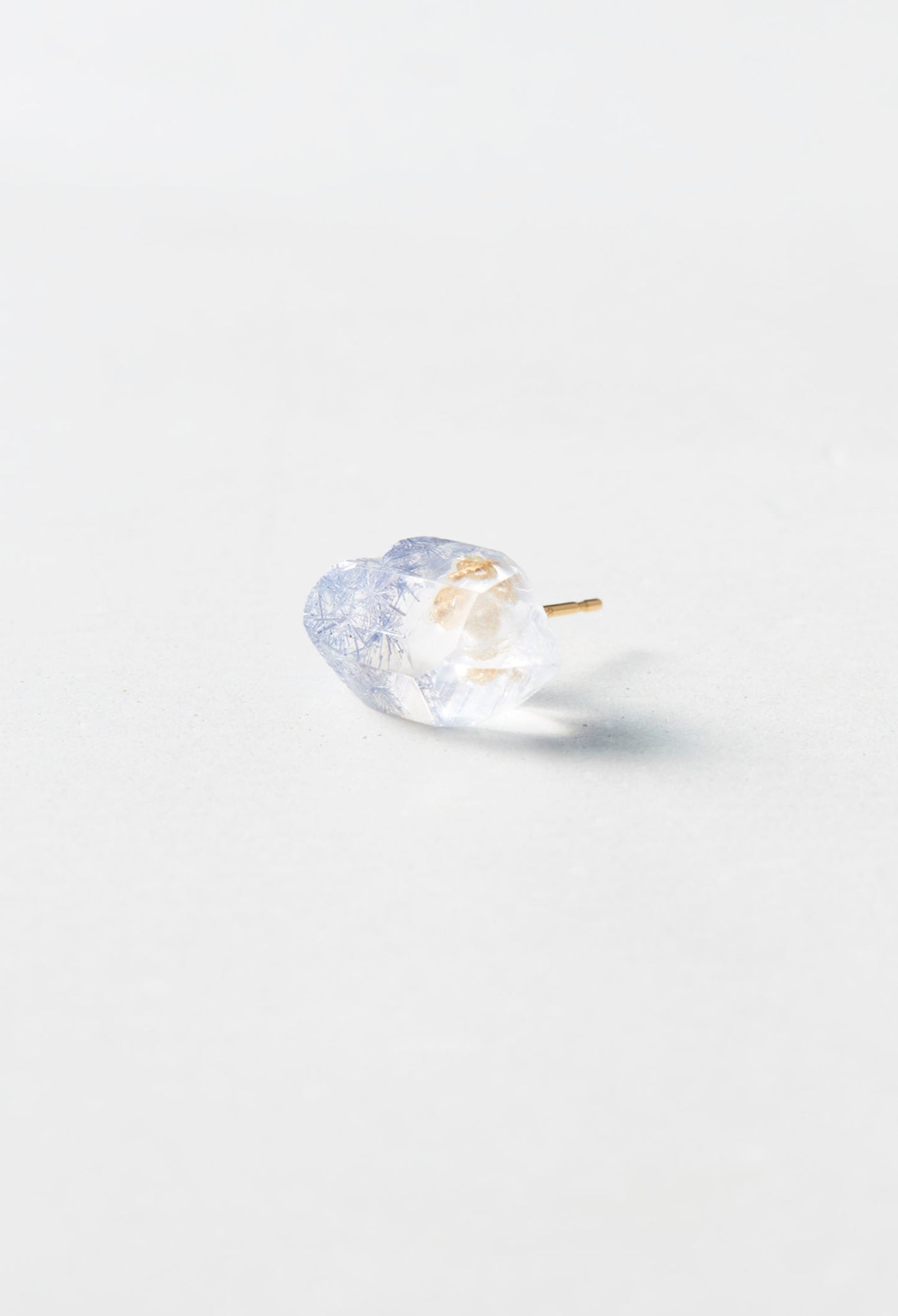 Dumortierite in Quartz Pierced Earring
