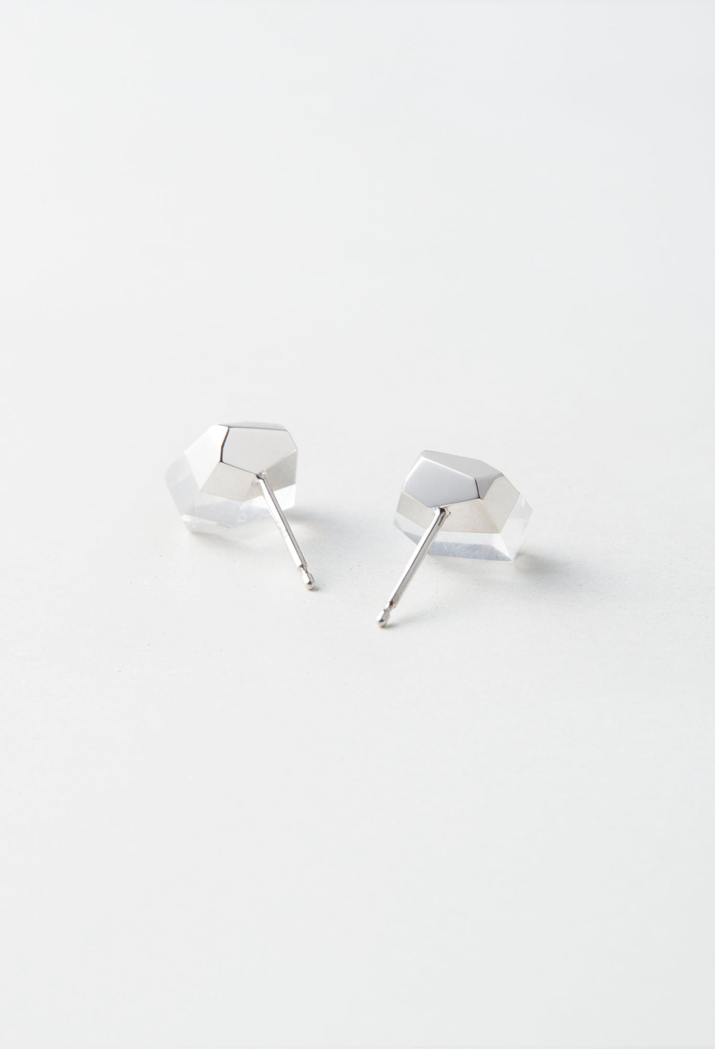 Milky Quartz Rock Pierced Earrings /Crystal(Pair)