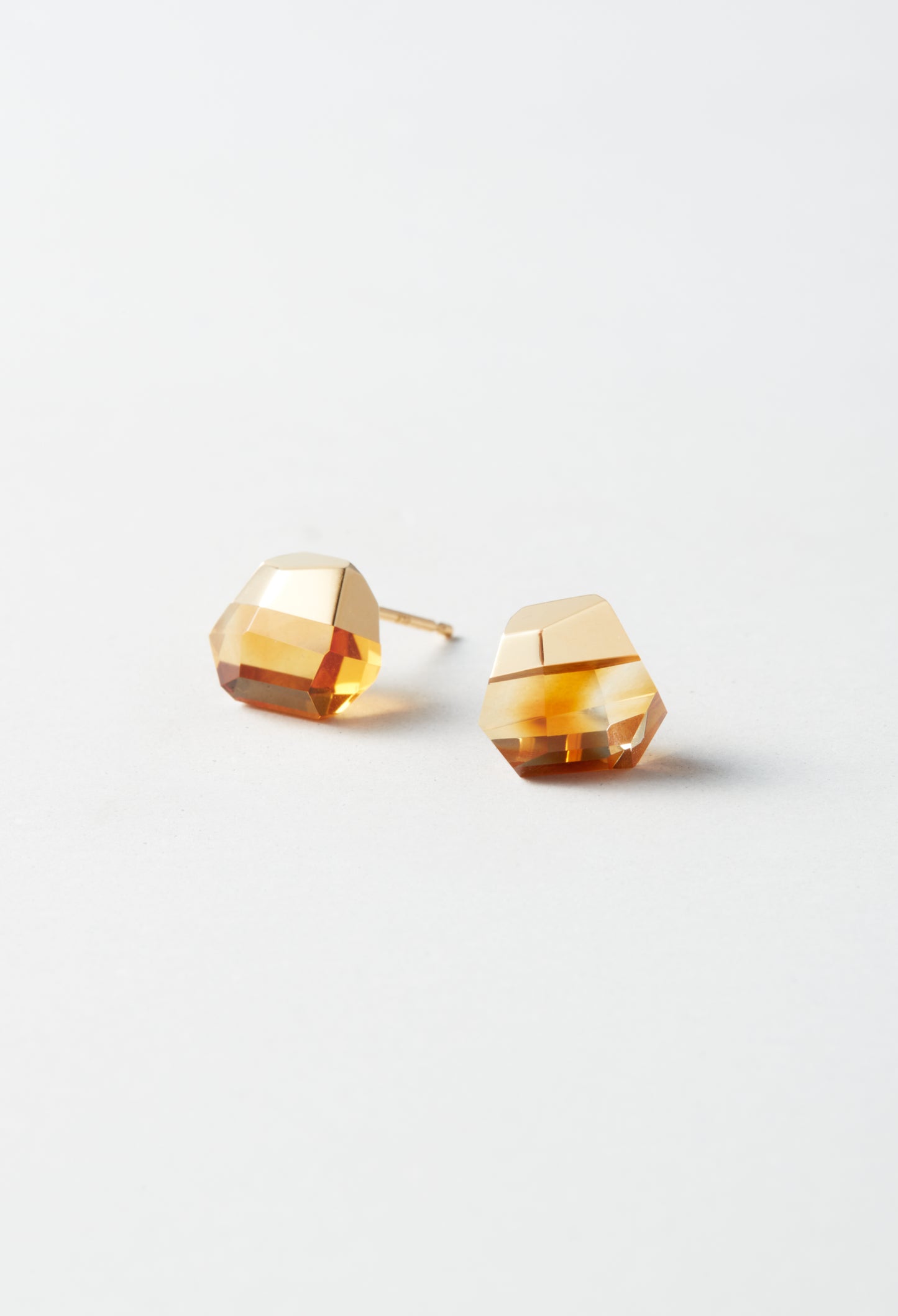 Citrine Rock Pierced Earrings /Crystal(Pair)