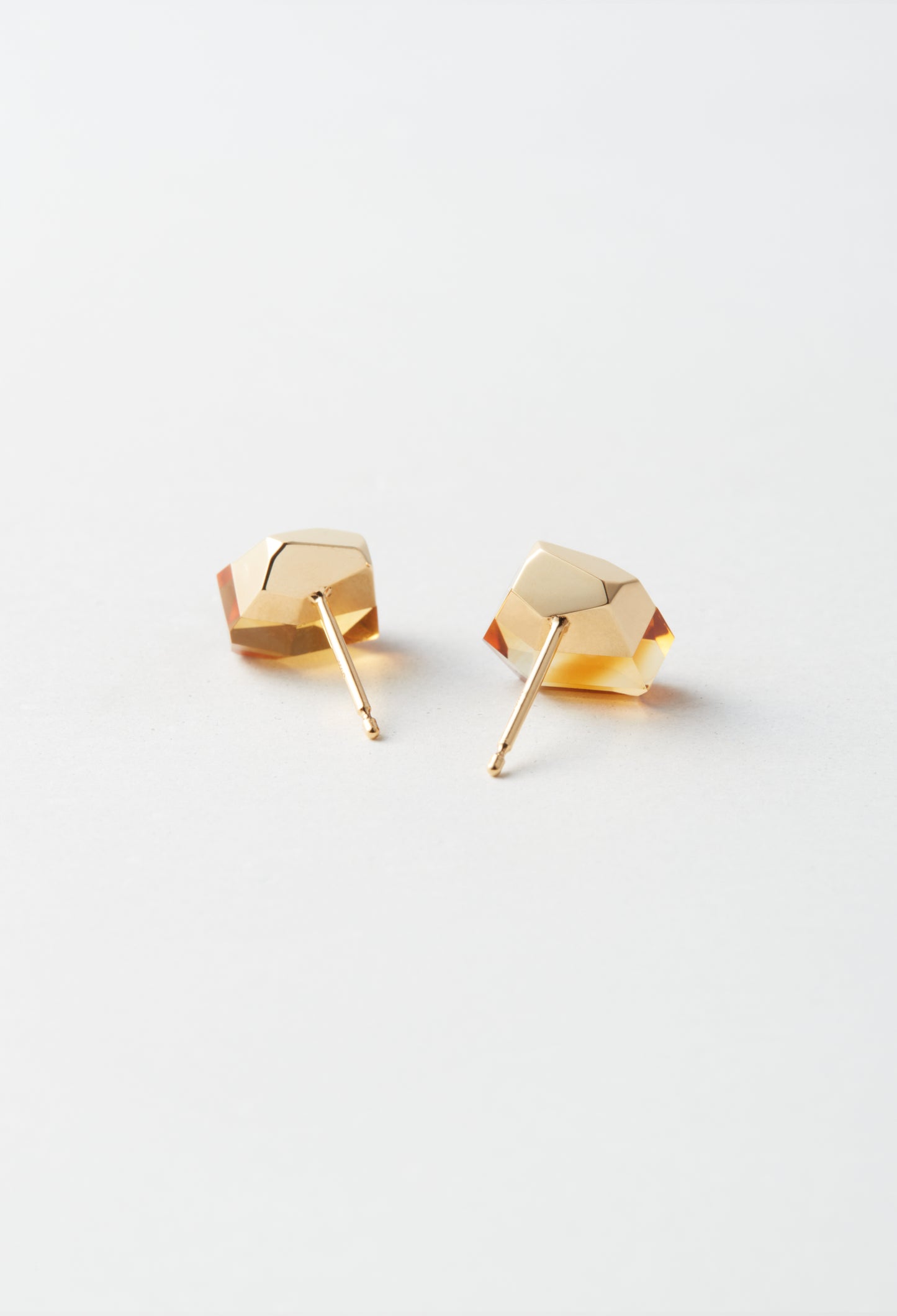 Citrine Rock Pierced Earrings /Crystal(Pair)