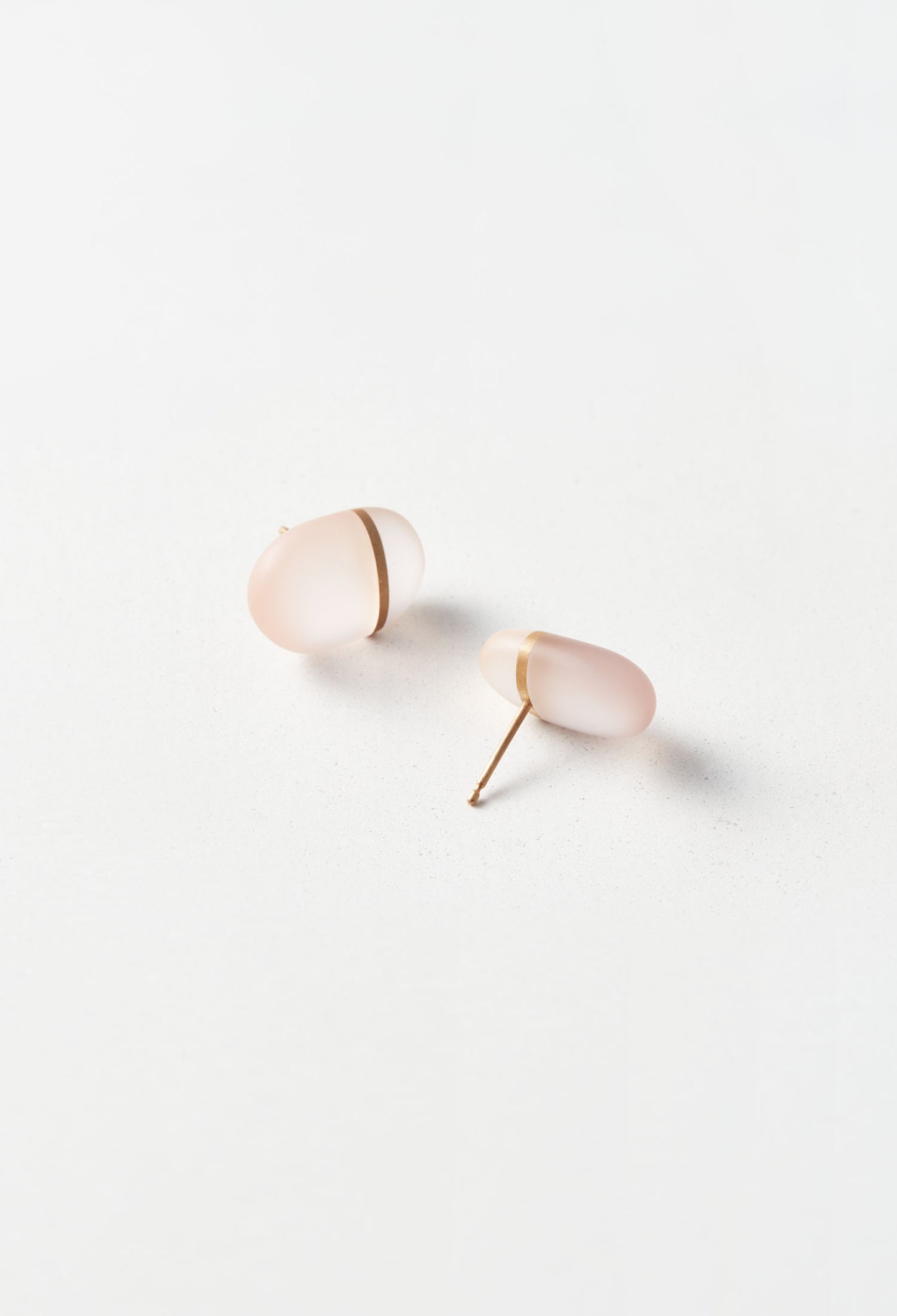 Rose Quartz Round Pierced Earrings (Pair)