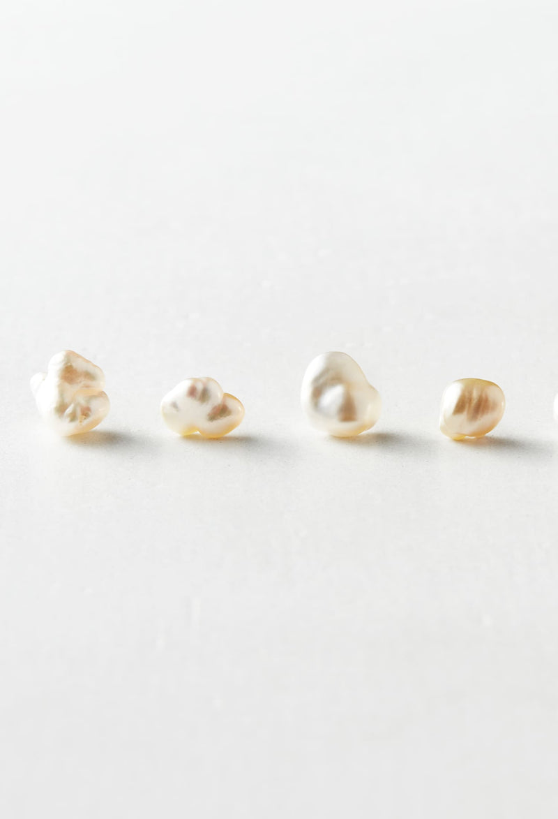 South Sea Keshi Pearl Pierced Earring