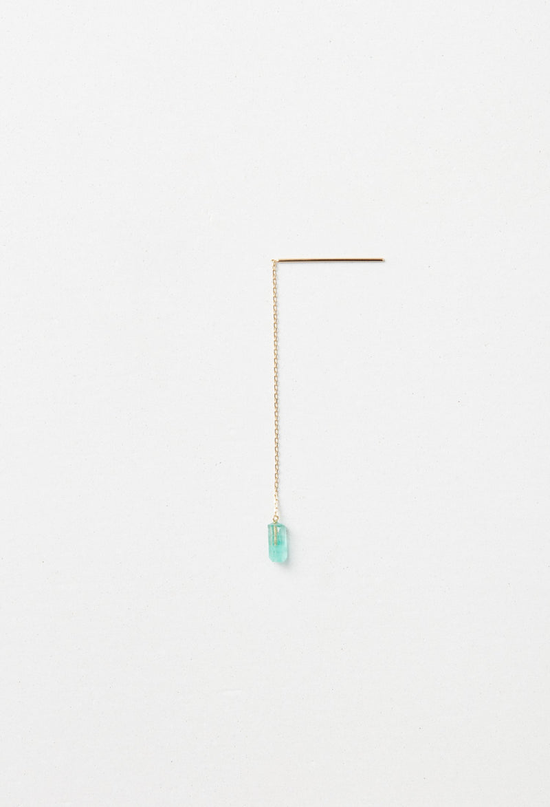 Emerald Chain Pierced Earring