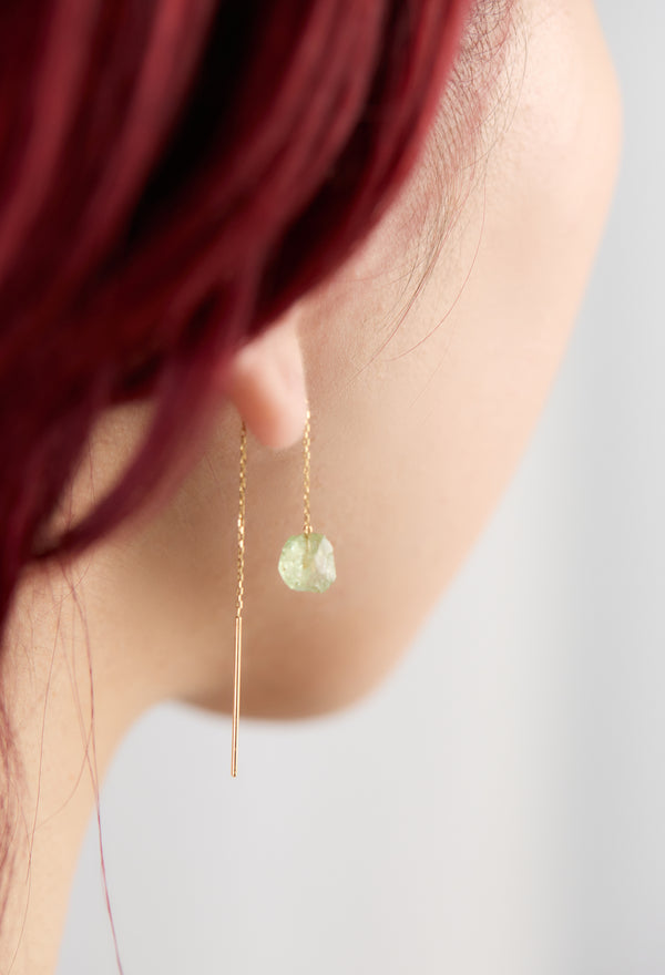 Green Grossular Garnet Chain Pierce