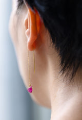 Ruby Chain Pierced Earring
