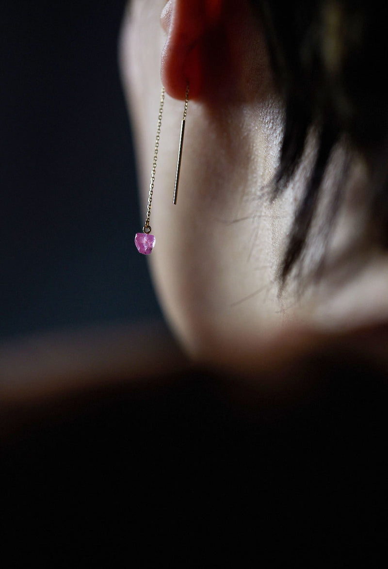 Pink Sapphire Chain Pierce