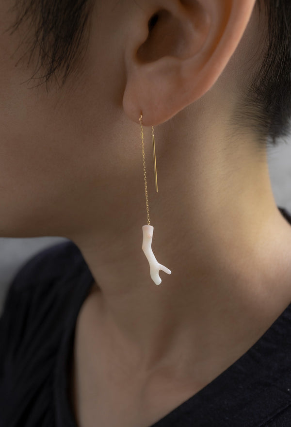 Coral Chain Pierced Earring