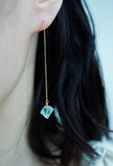 Fluorite Chain Pierced Earring