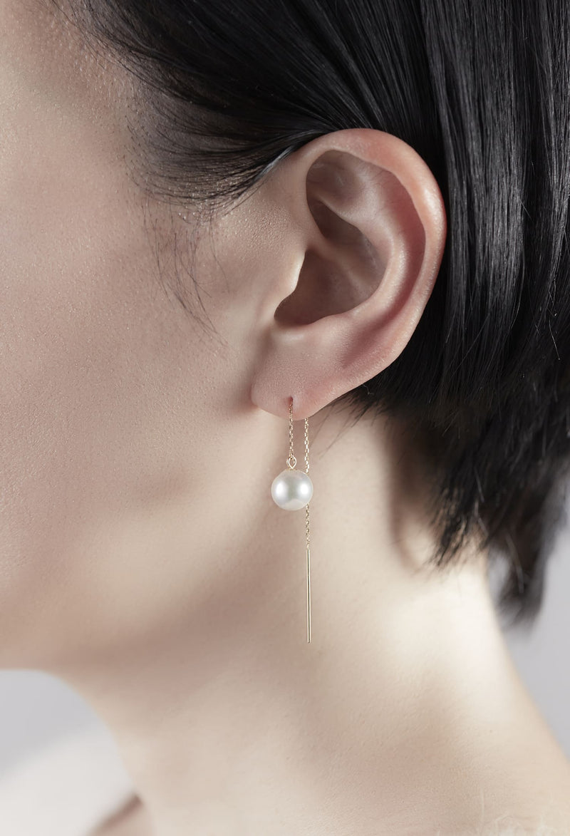 Akoya Pearl Chain Pierced Earring