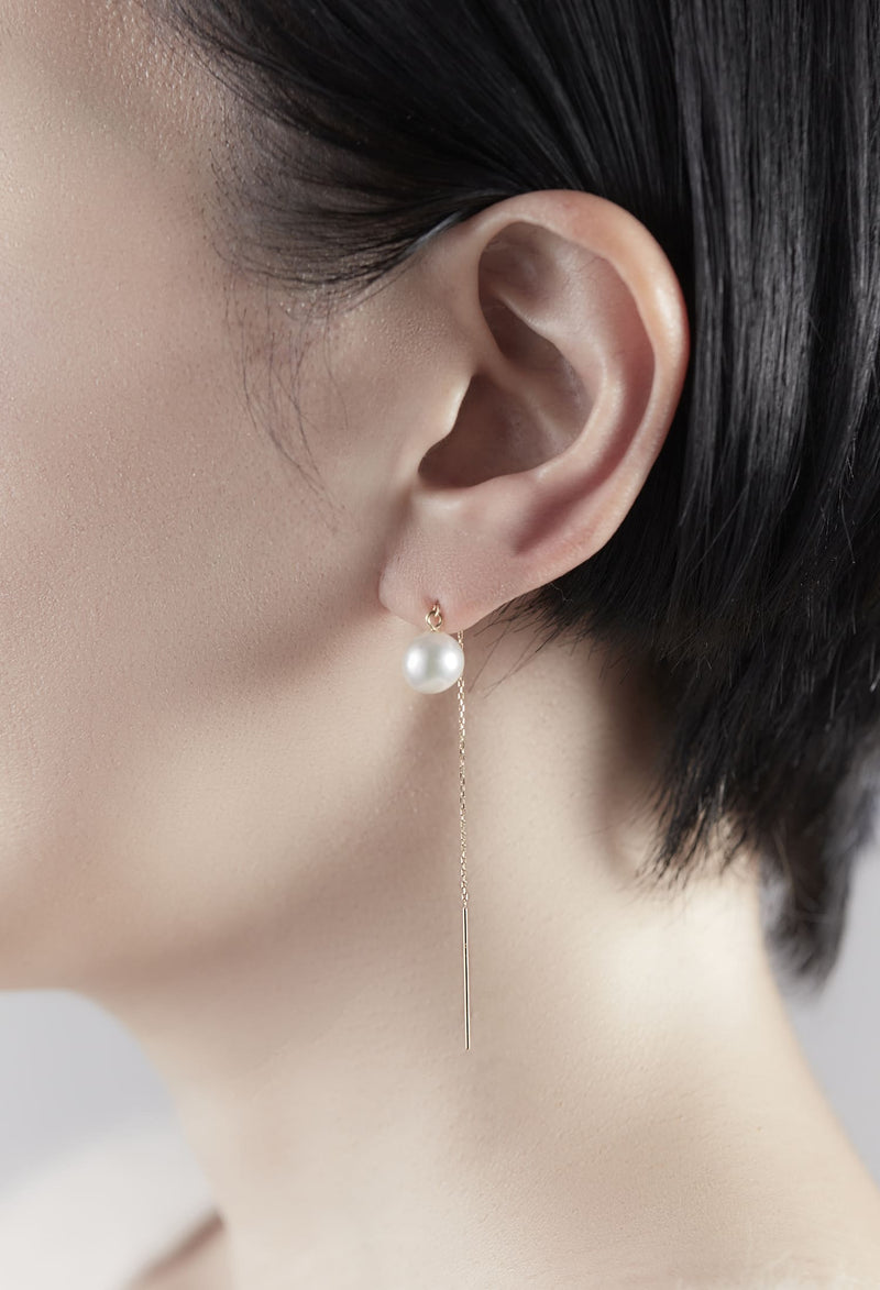 Akoya Pearl Chain Pierced Earring