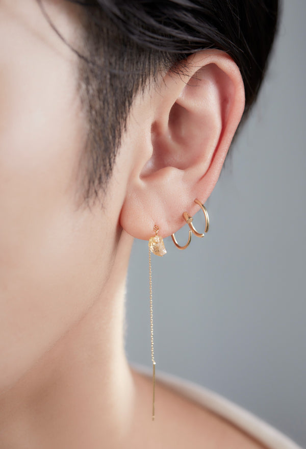 Gold Grossular Garnet Chain Pierced Earring