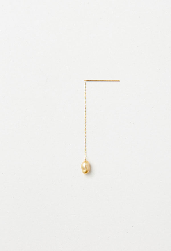 Golden South Sea Keshi Pearl Chain Pierce