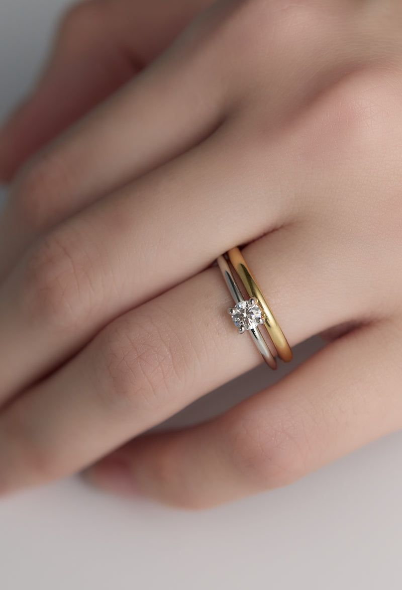 Engagement Ring Pt900 Round Brilliant Cut Diamond