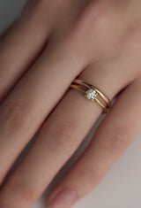 Engagement Ring K18YG Round Brilliant Cut Diamond
