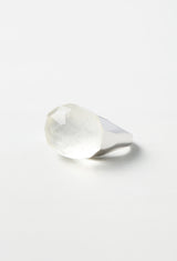 Himalaya Quartz Rock Ring / Faceted Round / Silver