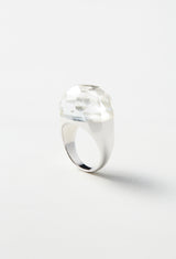 Himalaya Quartz Rock Ring / Faceted Round / Silver