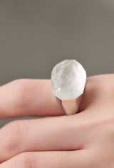 Himalaya Quartz Rock Ring / Faceted Round / Silver