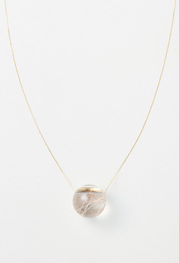 [一点もの] Red Rutile Quartz gyoku Necklace / M