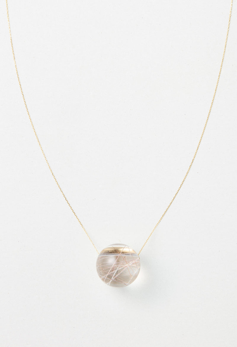 [一点もの] Red Rutile Quartz gyoku Necklace / M