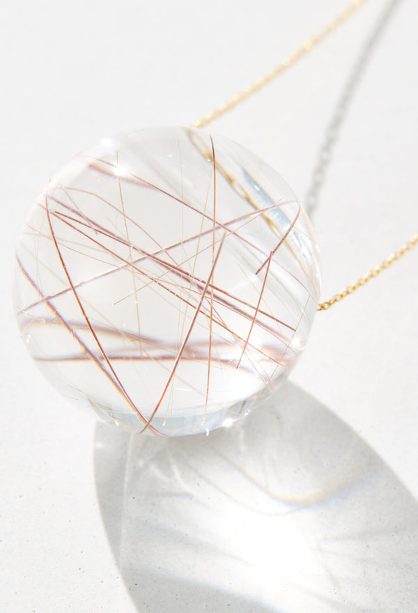 [一点もの] Red Rutile Quartz gyoku Necklace / M