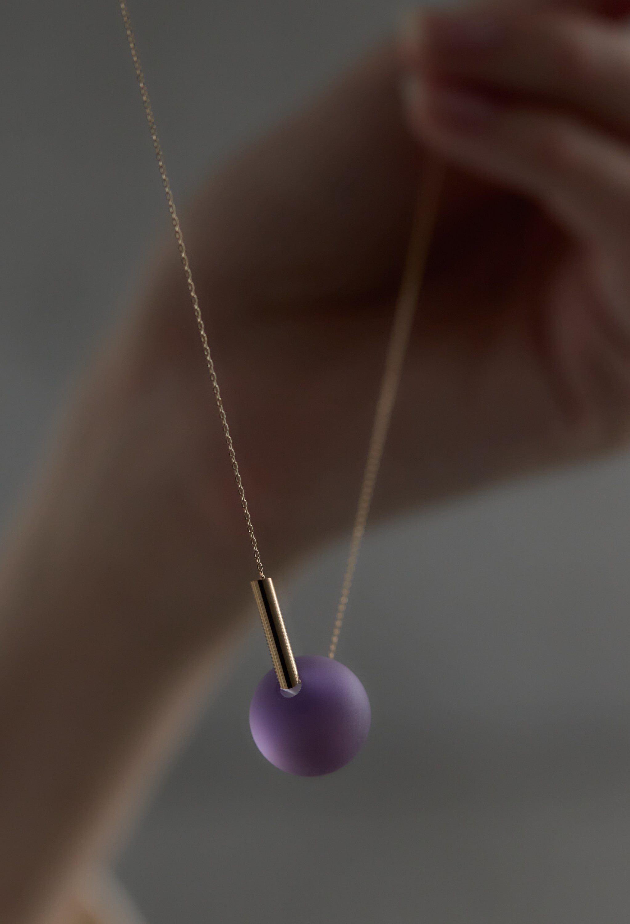 Amethyst Necklace / 15mm / Matt