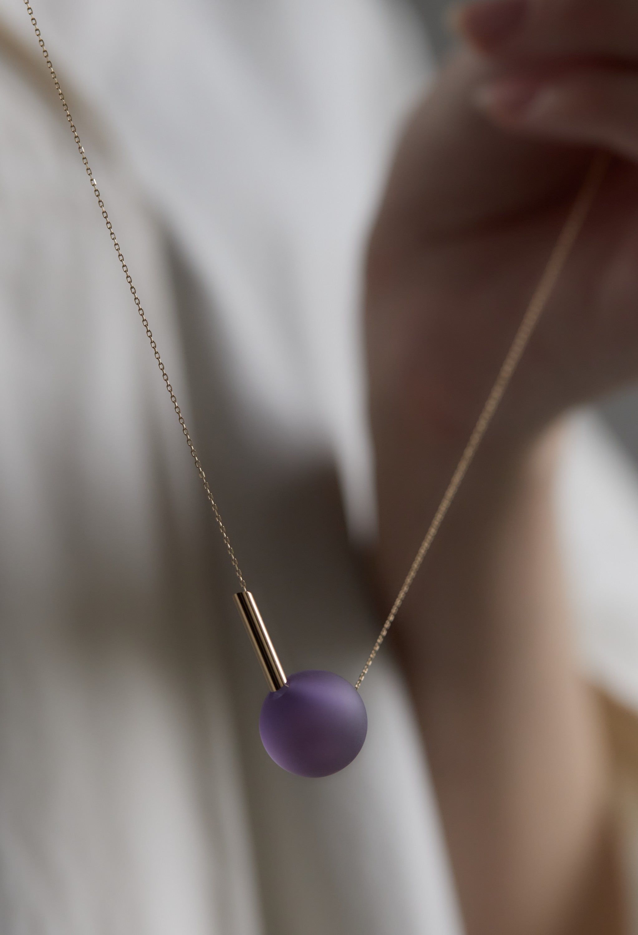Amethyst Necklace / 15mm / Matt
