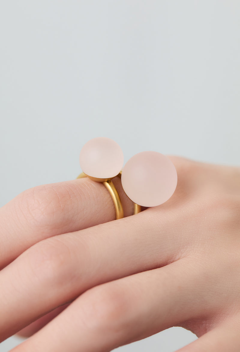 Rose Quartz gyoku Ring / M