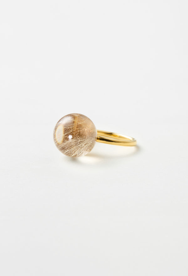 [一点もの] Rutile Quartz gyoku Ring / M