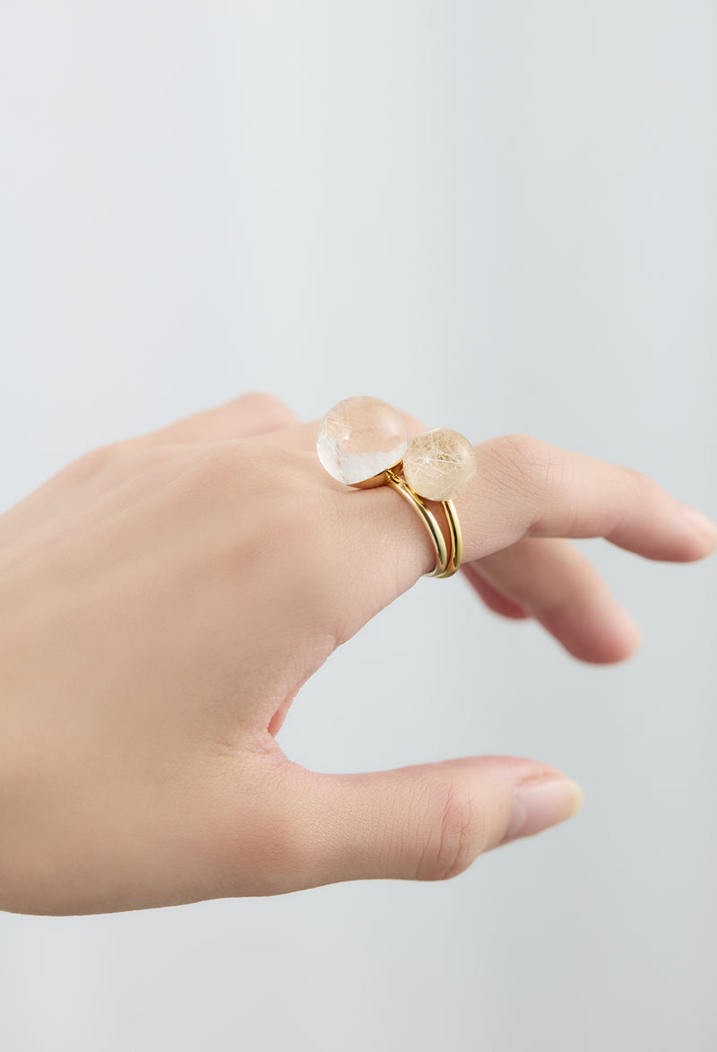 Rutile Quartz gyoku Ring / M