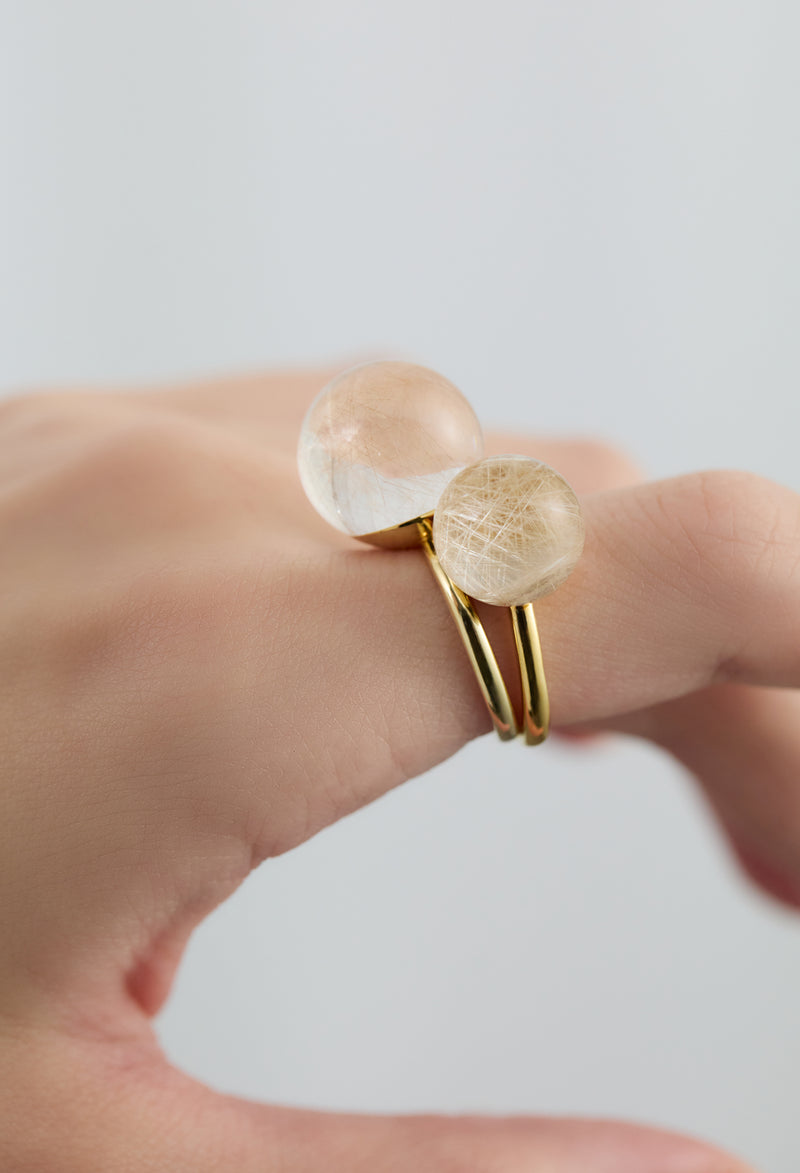 Rutile Quartz gyoku Ring / M