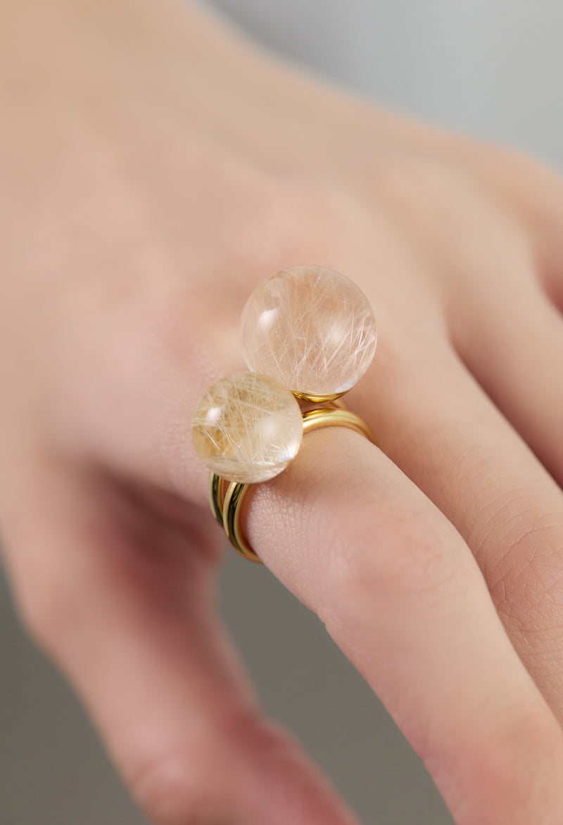 Rutile Quartz gyoku Ring / M