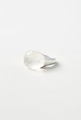 Himalaya Quartz Mini Rock Ring / Faceted Round / Silver