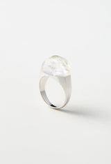 Himalaya Quartz Mini Rock Ring / Faceted Round / Silver