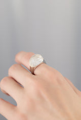 Himalaya Quartz Mini Rock Ring / Faceted Round / Silver