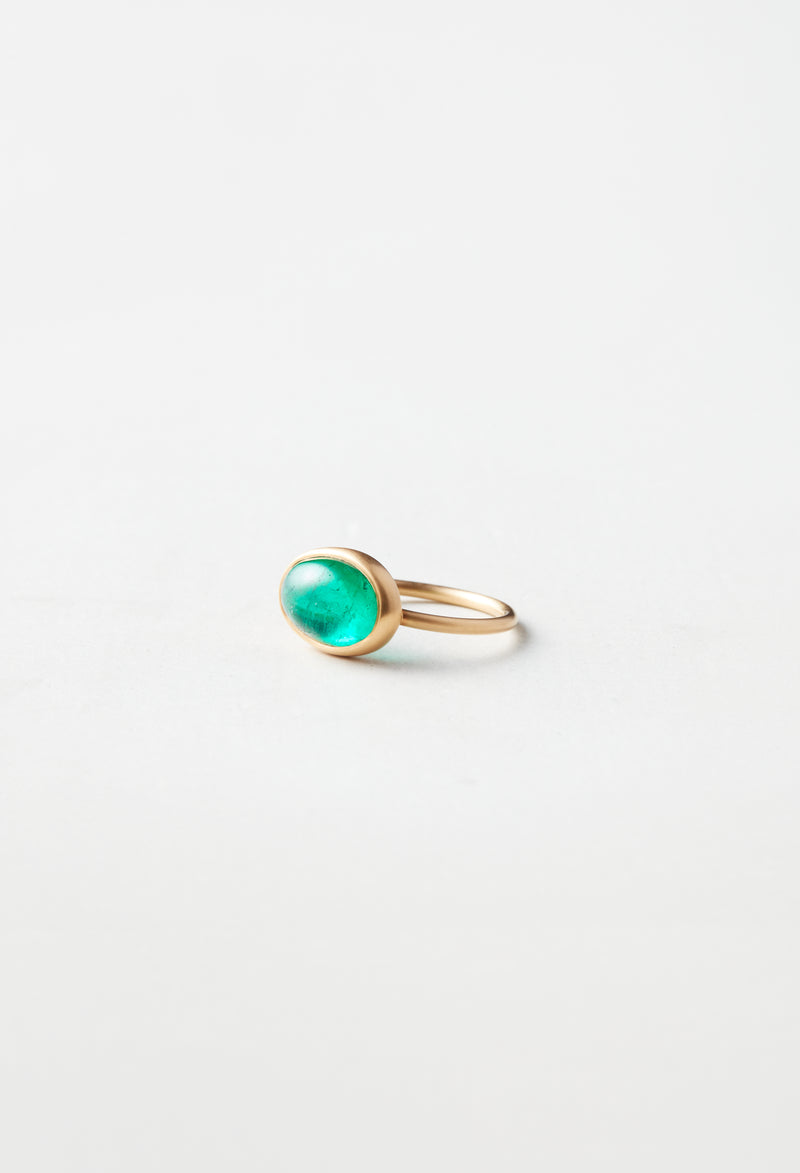 【一点もの】Emerald Cabochon Ring