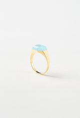 [一点もの] Aquamarine Mini Rock Ring / Crystal / Yellow